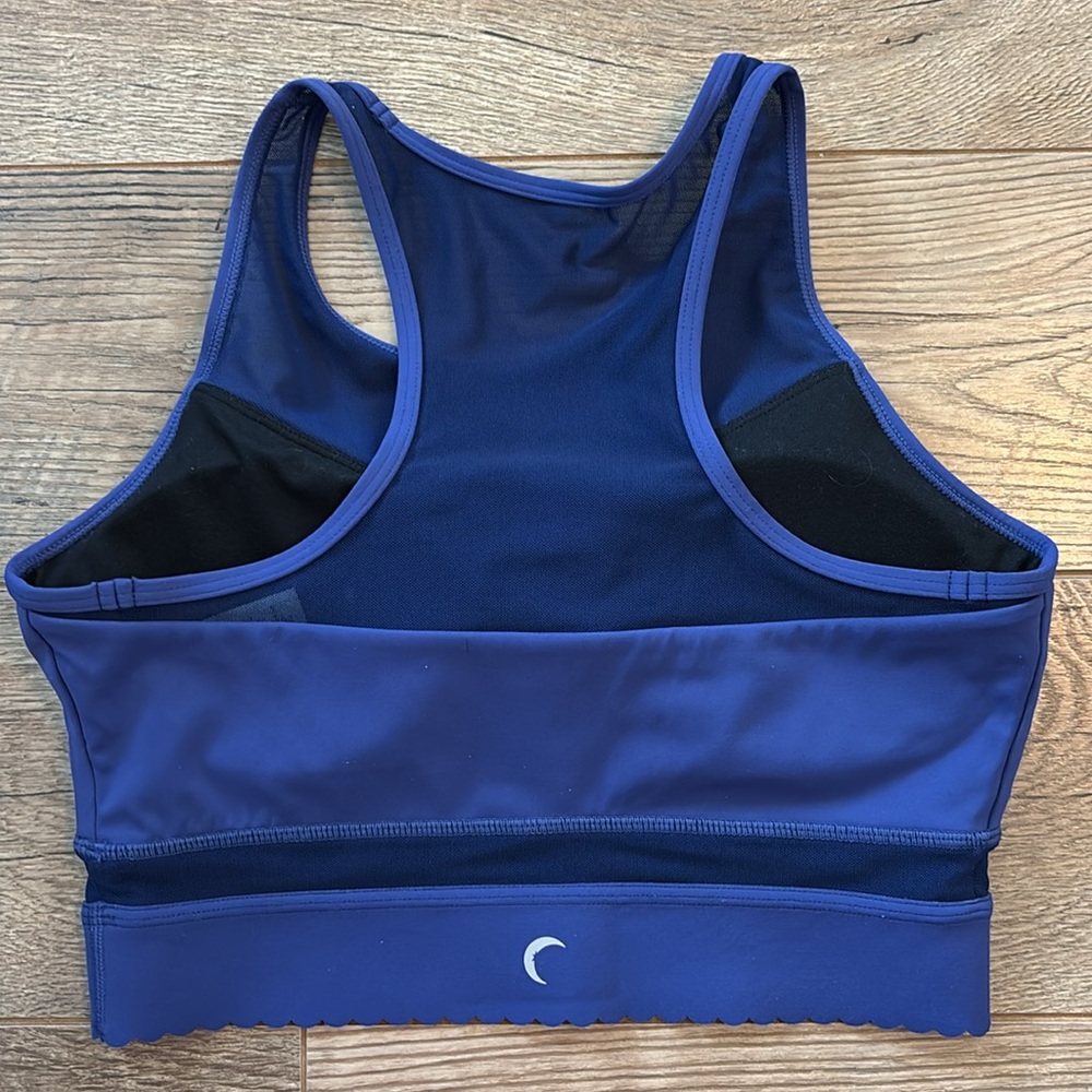 Zyia Active Size Small All Star Purple Scalloped Edge Mesh Paneled Sports Bra - Picture 2 of 5